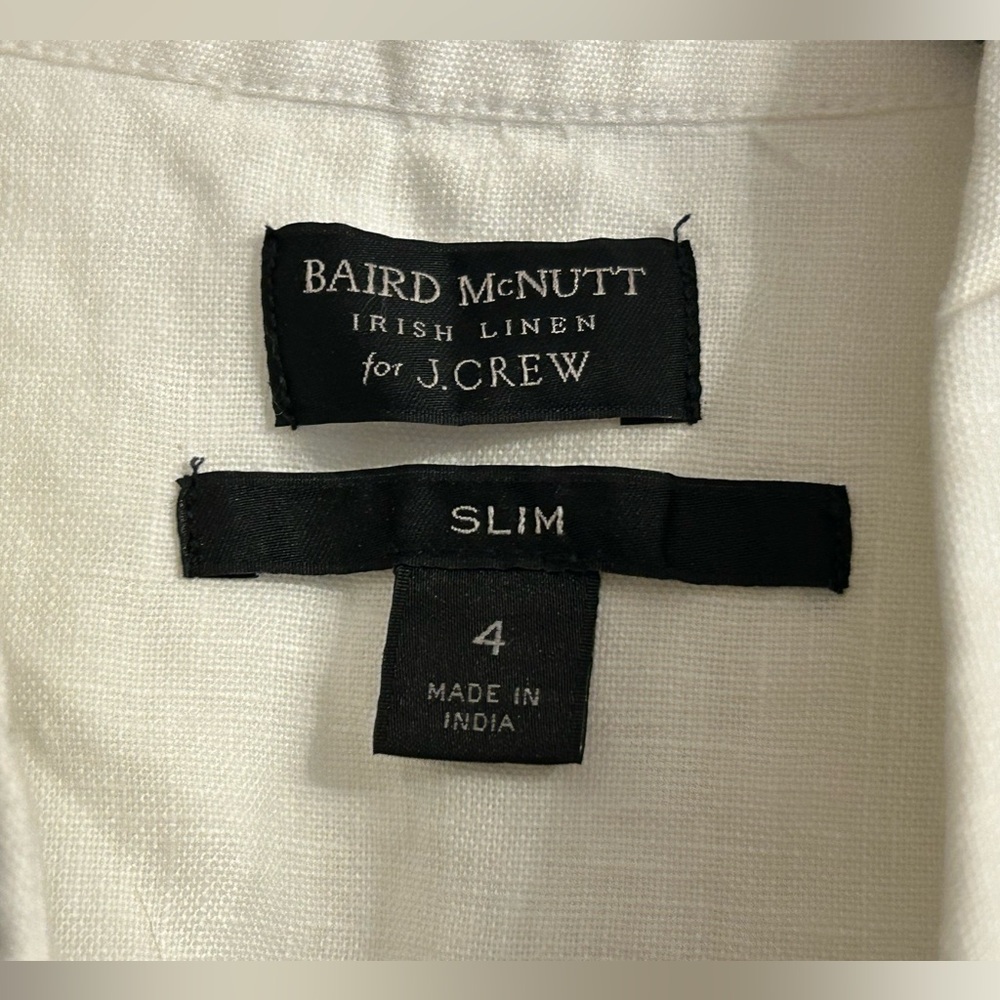 J.Crew Baird McNally White Irish Linen Shirt